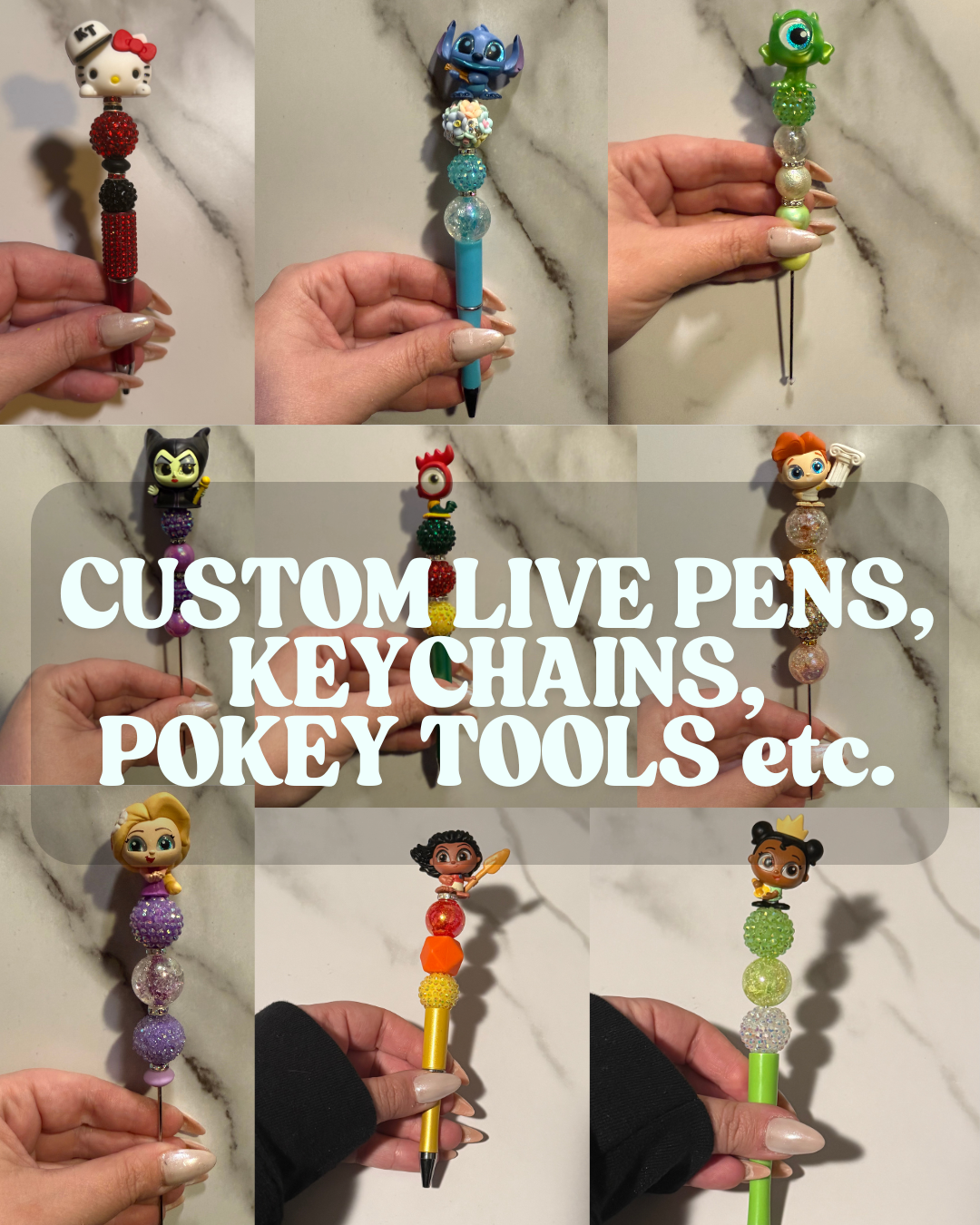 CUSTOM Live Pens/Pokey Tools/Keychains
