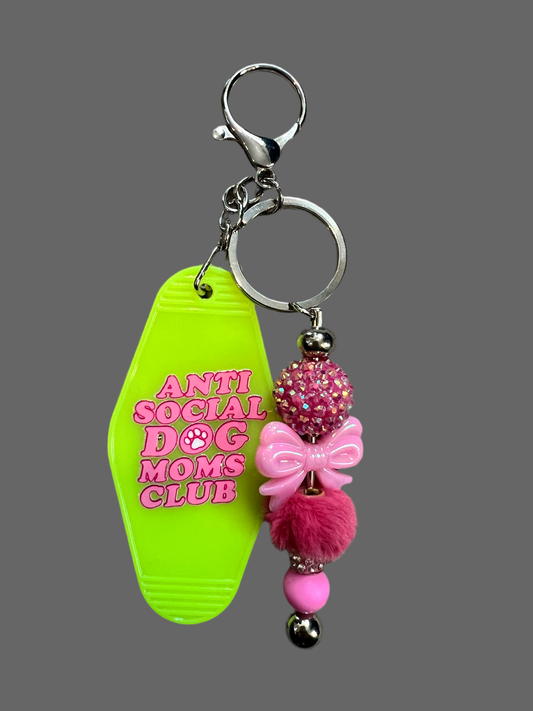 Anti Social Dog Mom Keychain