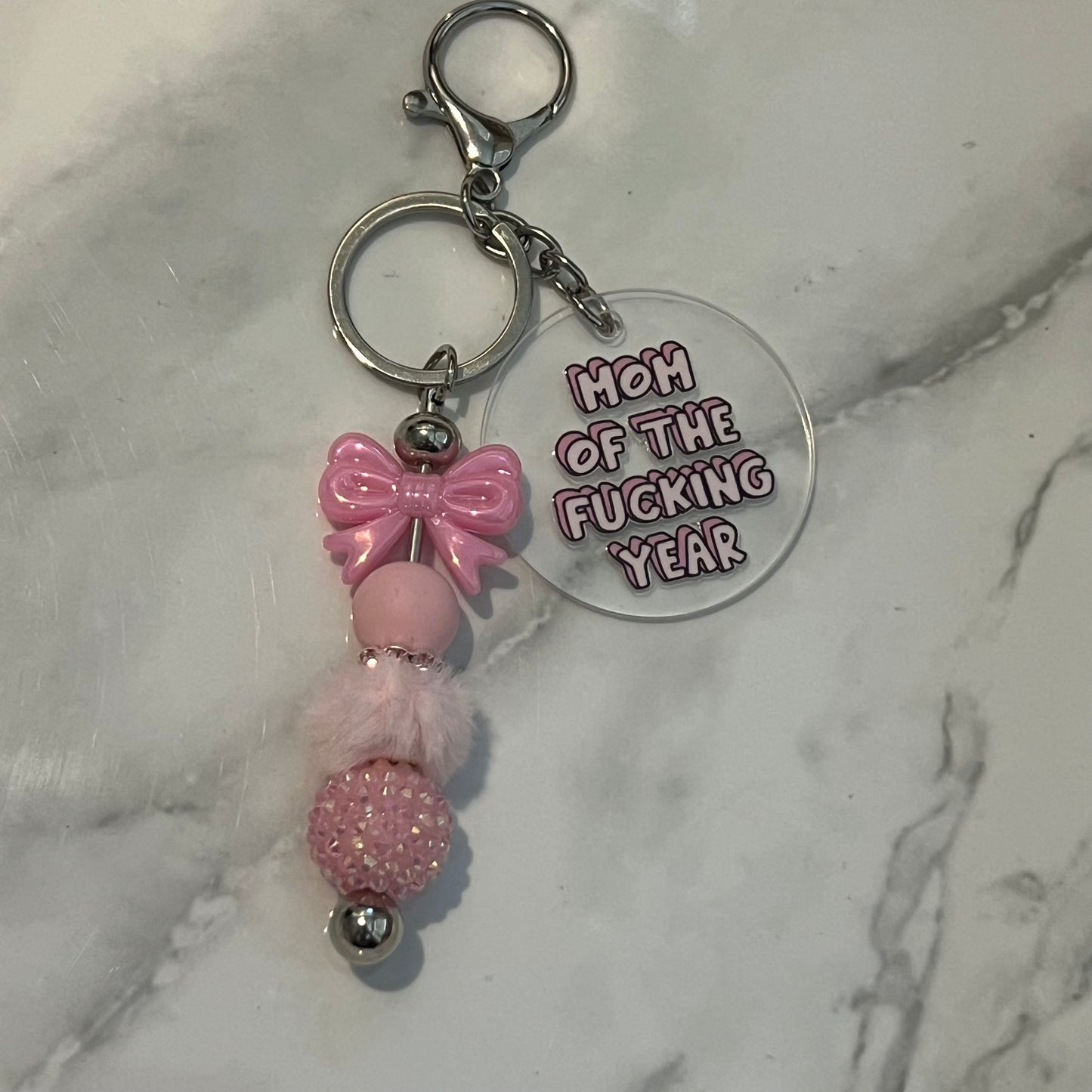 Mom of the Fucking Year Keychain