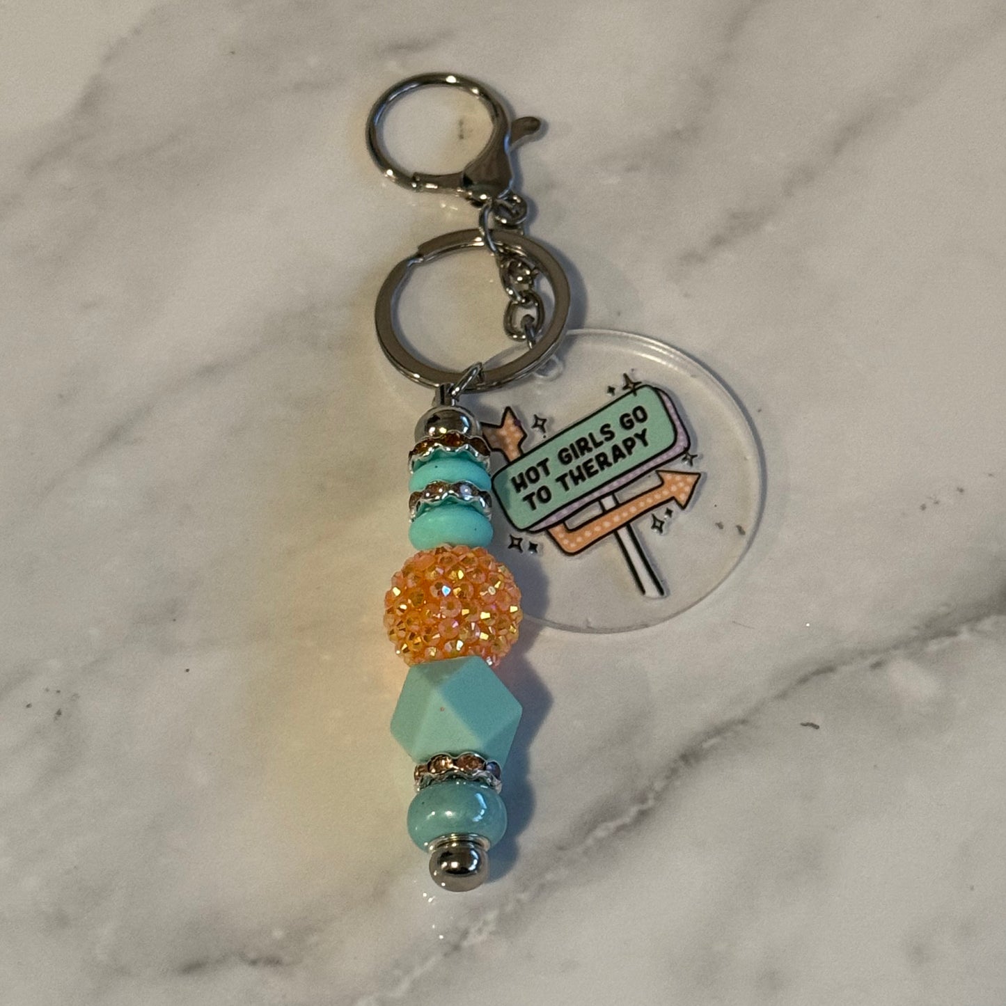 Hot Girls Go To Therapy Keychain