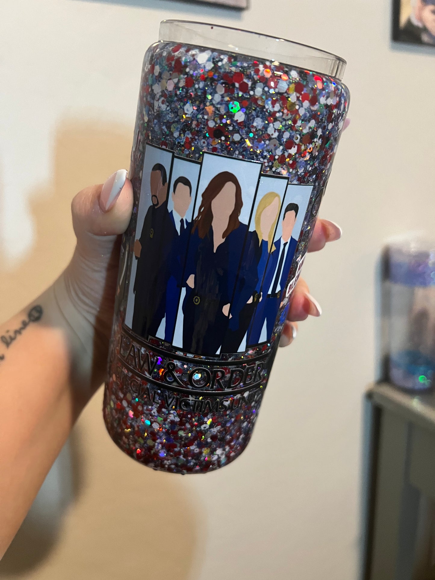 * PRE SALE * Law and Order Decal and Glitter Cup - READ DESCRIPTION