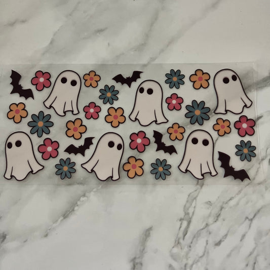 Spooky Ghost w Flowers 2